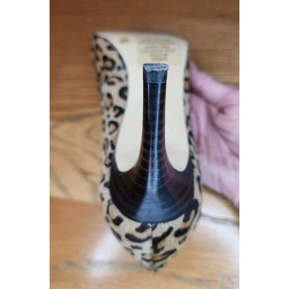 Banana Republic Calf Hair Leopard Print Leather Pump Heels Size 8 - Picture 12 of 14